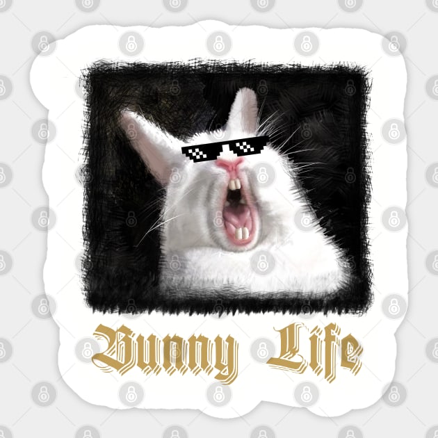 Thug Life Bunny Sticker by SteelWoolBunny